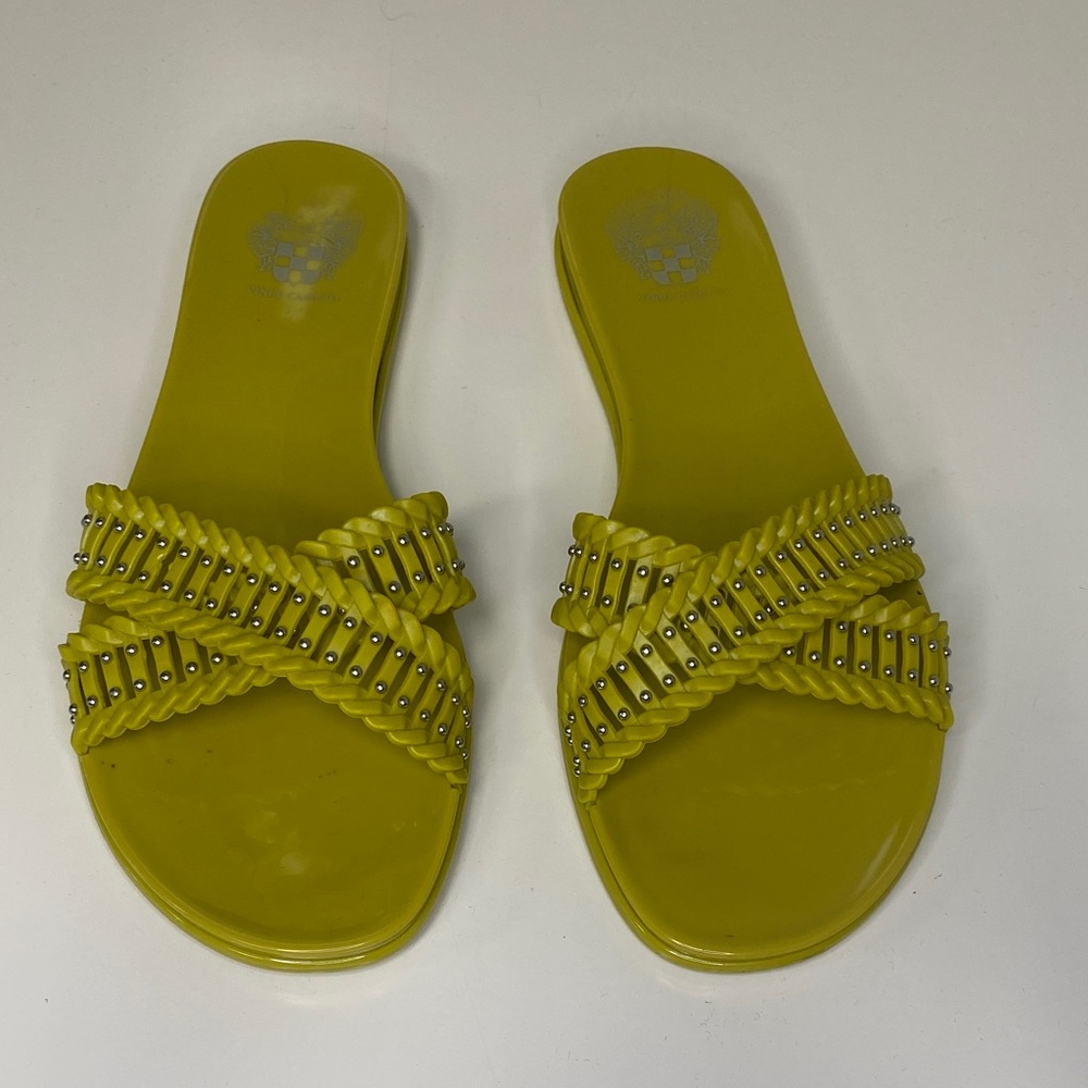 Vince Camuto Yellow Braided Stud Slide Sandals - Women